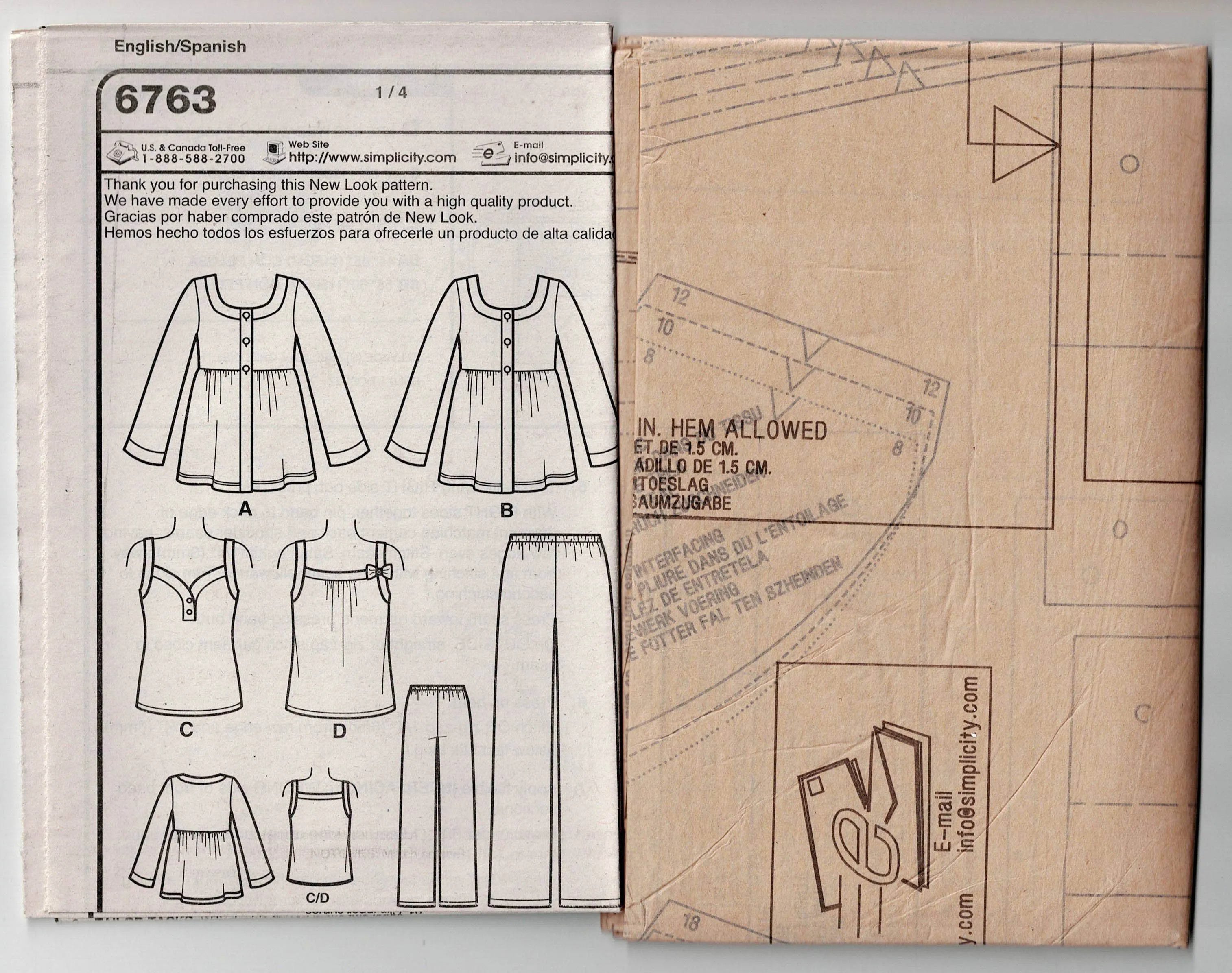New Look 6763 Womens Stretch Top Tunic & Pants Out Of Print Sewing Pattern Size 8 - 18 UNCUT Factory Folded