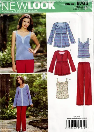 New Look 6763 Womens Stretch Top Tunic & Pants Out Of Print Sewing Pattern Size 8 - 18 UNCUT Factory Folded