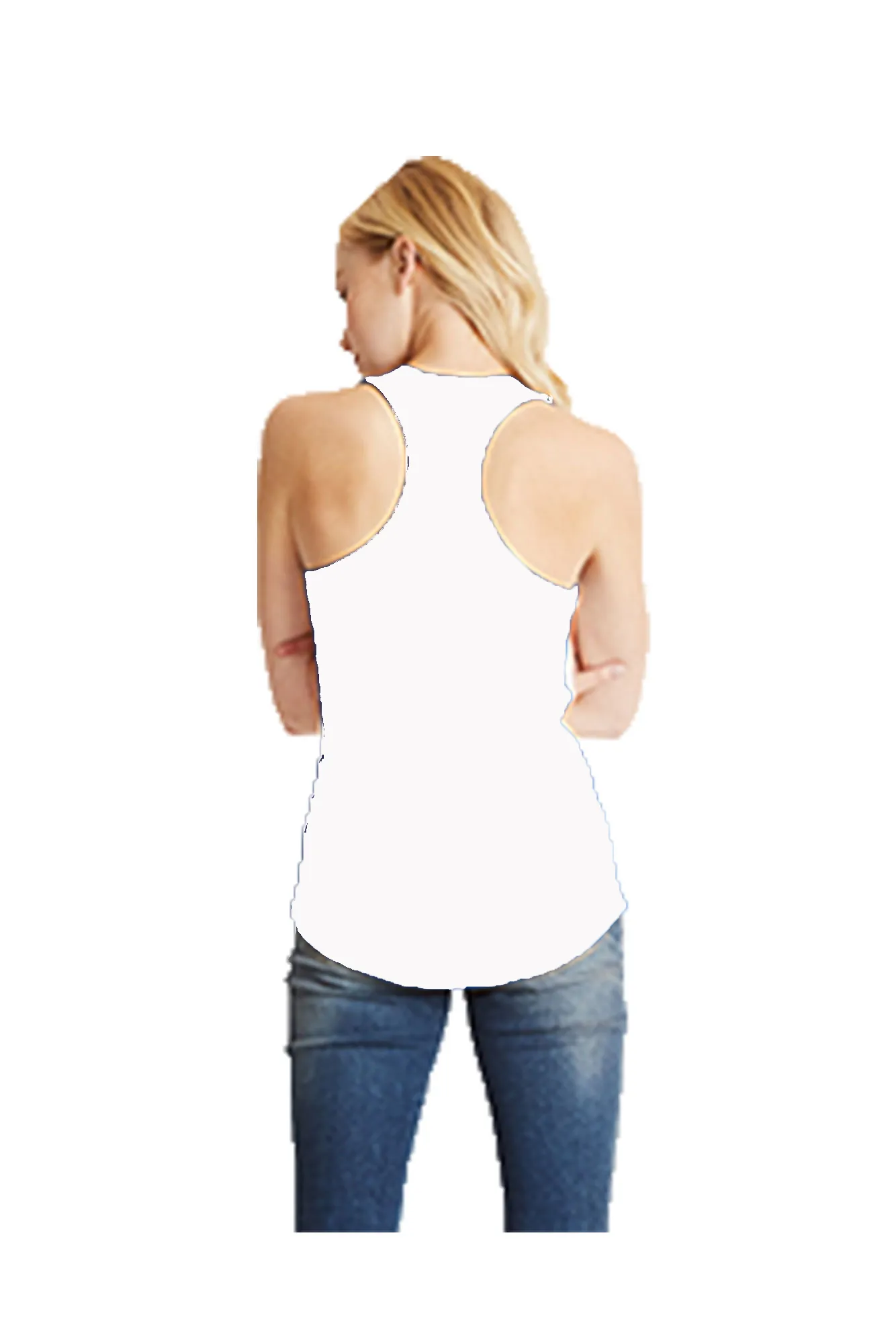 Next Level Ladies' Colorblock Racerback Tank, Black/White *Personalize It!