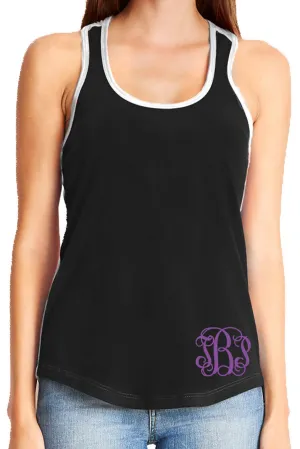 Next Level Ladies' Colorblock Racerback Tank, Black/White *Personalize It!