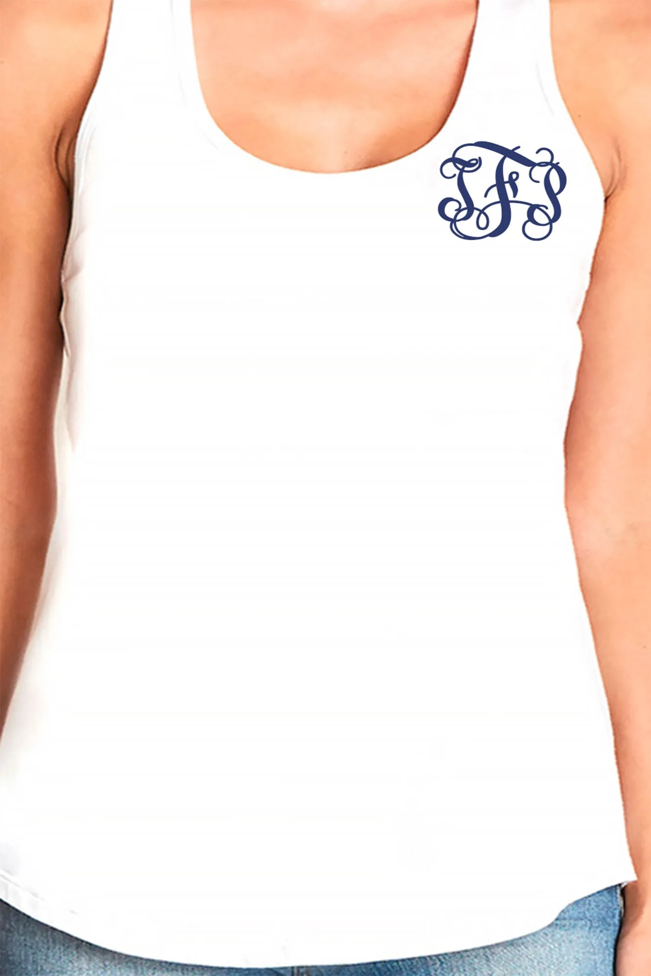 Next Level Womens Gathered Racerback Tank, White *Personalize It!