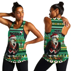 Nigeria Christmas Women Racerback Tank Eagle Santa - African Pattern LT01