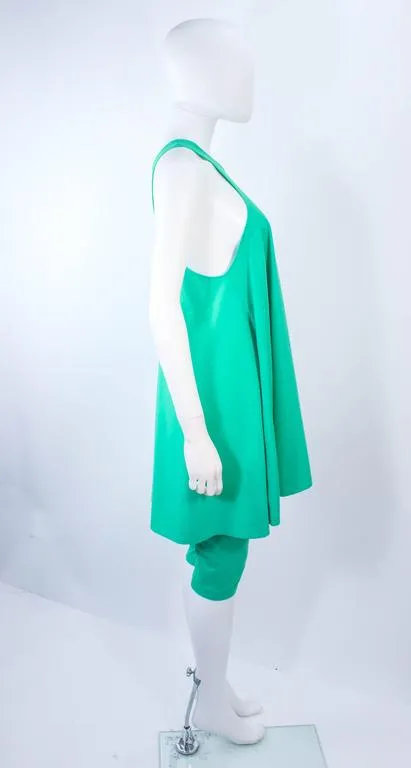 NORMA KAMALI Mint Green Stretch Knit Dress & Crop Pants Size M