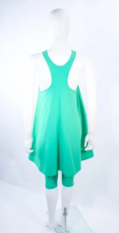 NORMA KAMALI Mint Green Stretch Knit Dress & Crop Pants Size M