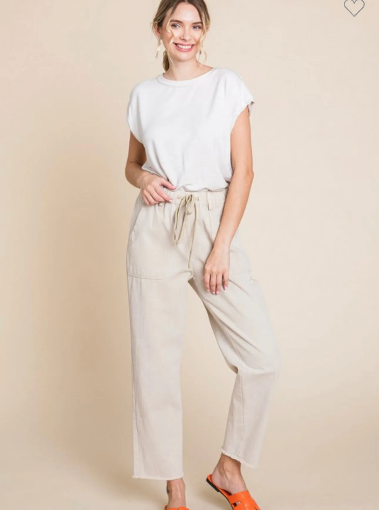 Oatmeal Stretch Waist Pants