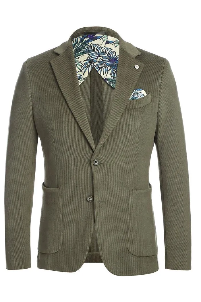 Olive Solid Sports Jacket