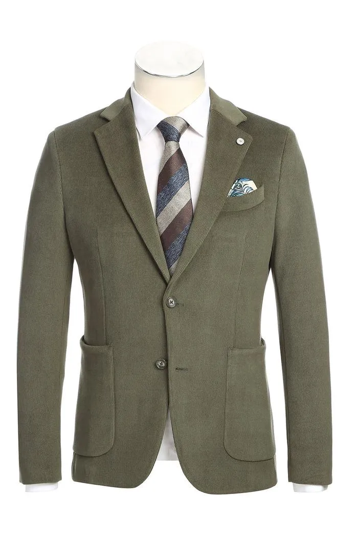 Olive Solid Sports Jacket