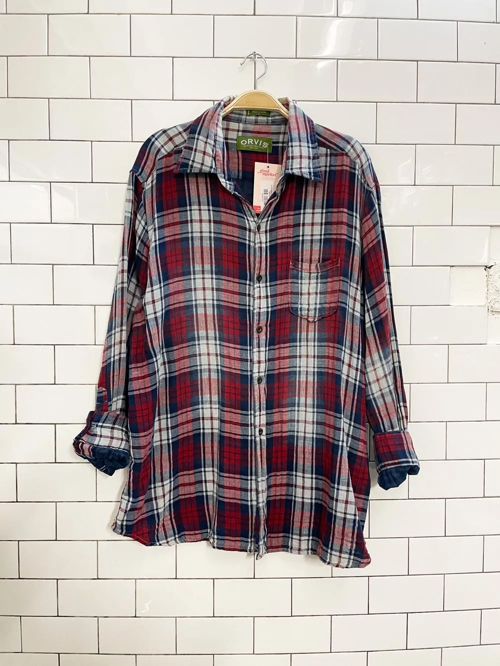 orvis gauze cotton plaid shirt