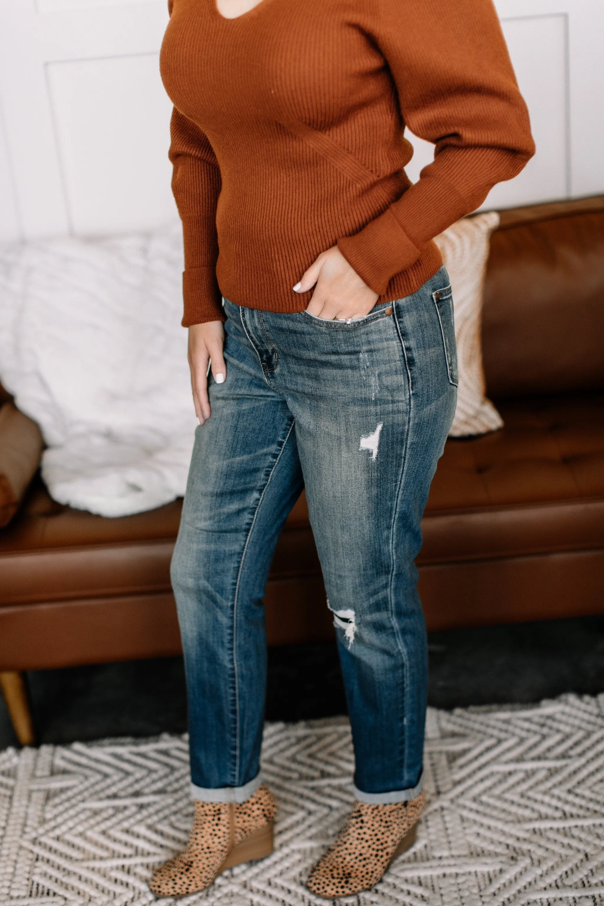 Patch Things Up Destroyed Knee Boyfriend Judy Blue Jean
