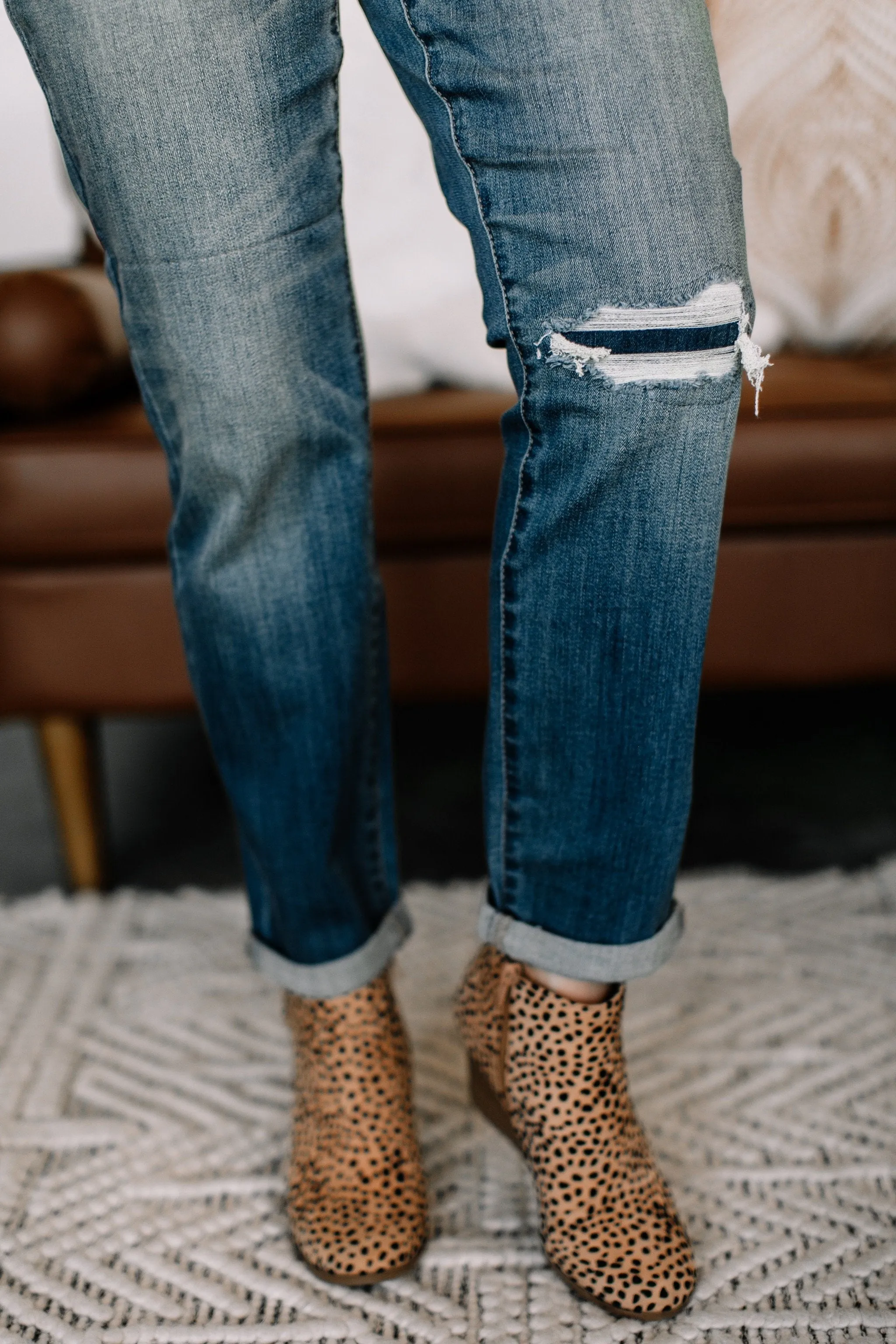 Patch Things Up Destroyed Knee Boyfriend Judy Blue Jean