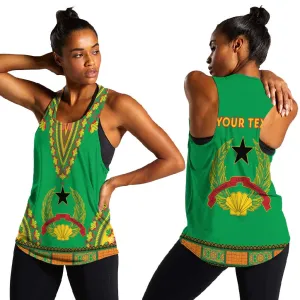 Personalised Afro Guinea Bissau Women Racerback Tank Dashiki With Coat Of Arms LT15