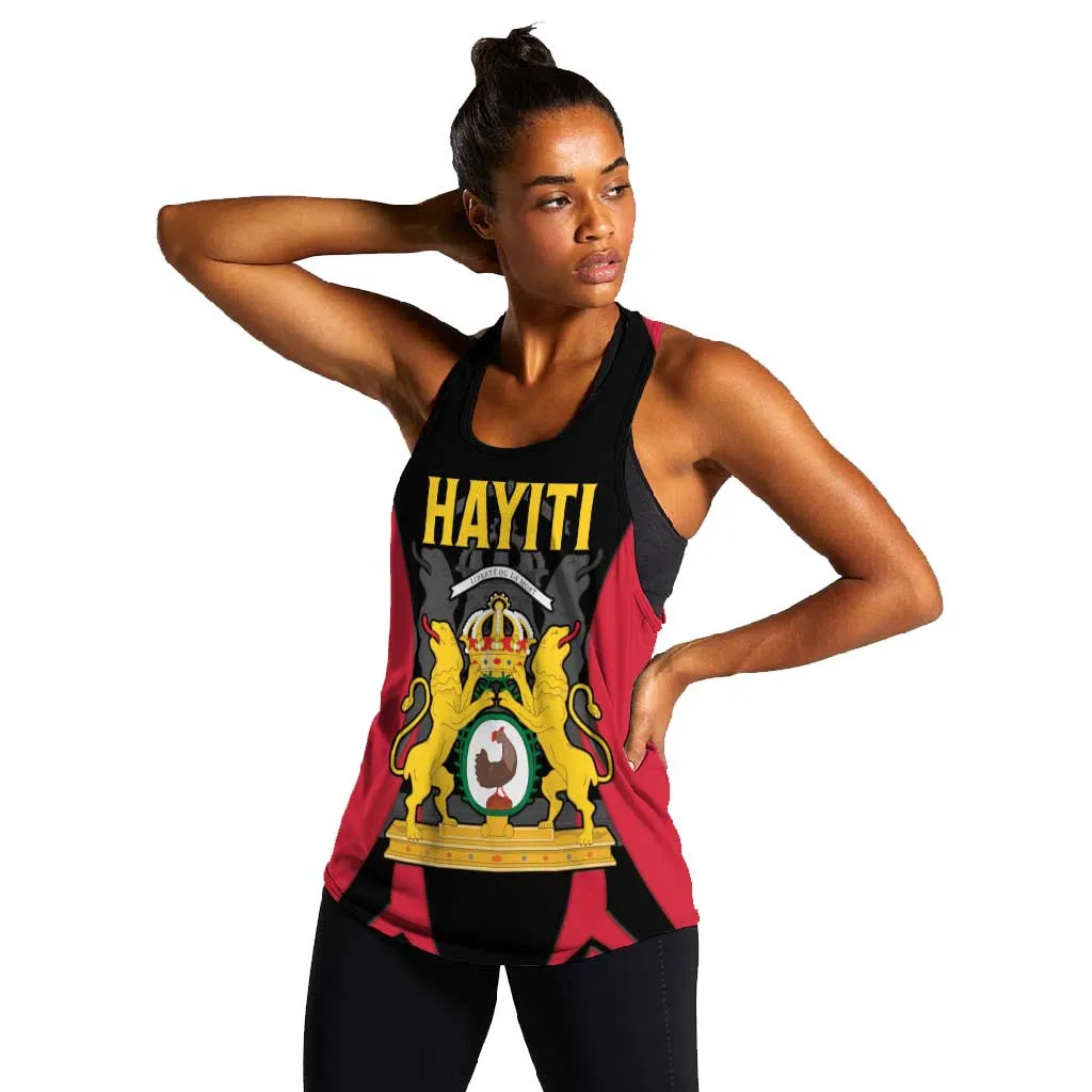 Personalised First Empire Of Haiti Women Racerback Tank Coat Of Arms Sporty Style LT15