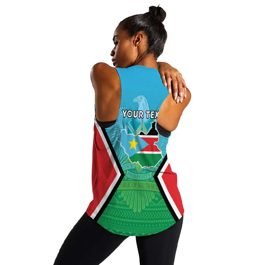 Personalised South Sudan Women Racerback Tank Coat Of Arms - Happy Independence Day LT15