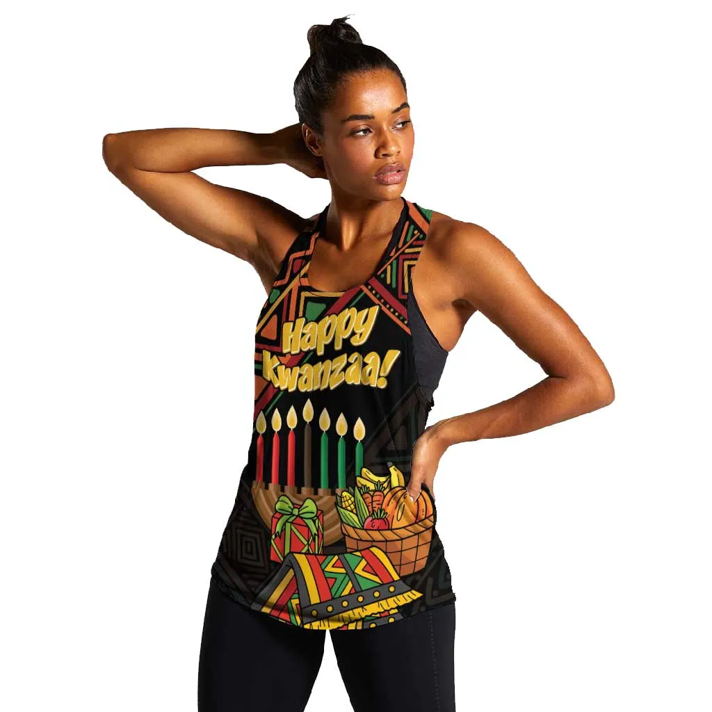 Personalized African Happy Kwanzaa Women Racerback Tank LT01