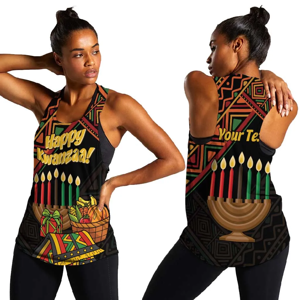 Personalized African Happy Kwanzaa Women Racerback Tank LT01