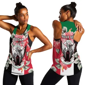 Personalized Afro Sudan Women Racerback Tank Happy Independence Day LT15
