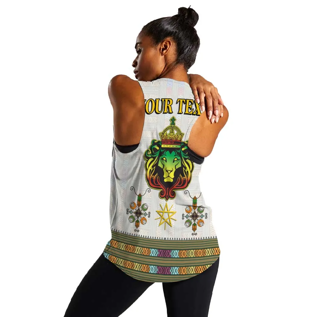 Personalized Ethiopia Lion Of Judah Women Racerback Tank Tibeb Style LT9