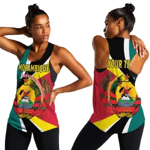Personalized Mozambique Independence Day Women Racerback Tank Coat Of Arms - Flag Style LT15