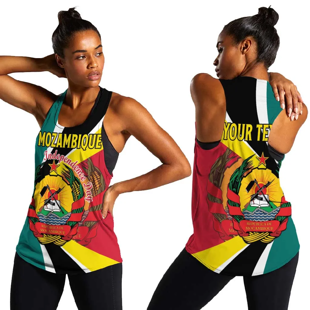 Personalized Mozambique Independence Day Women Racerback Tank Coat Of Arms - Flag Style LT15