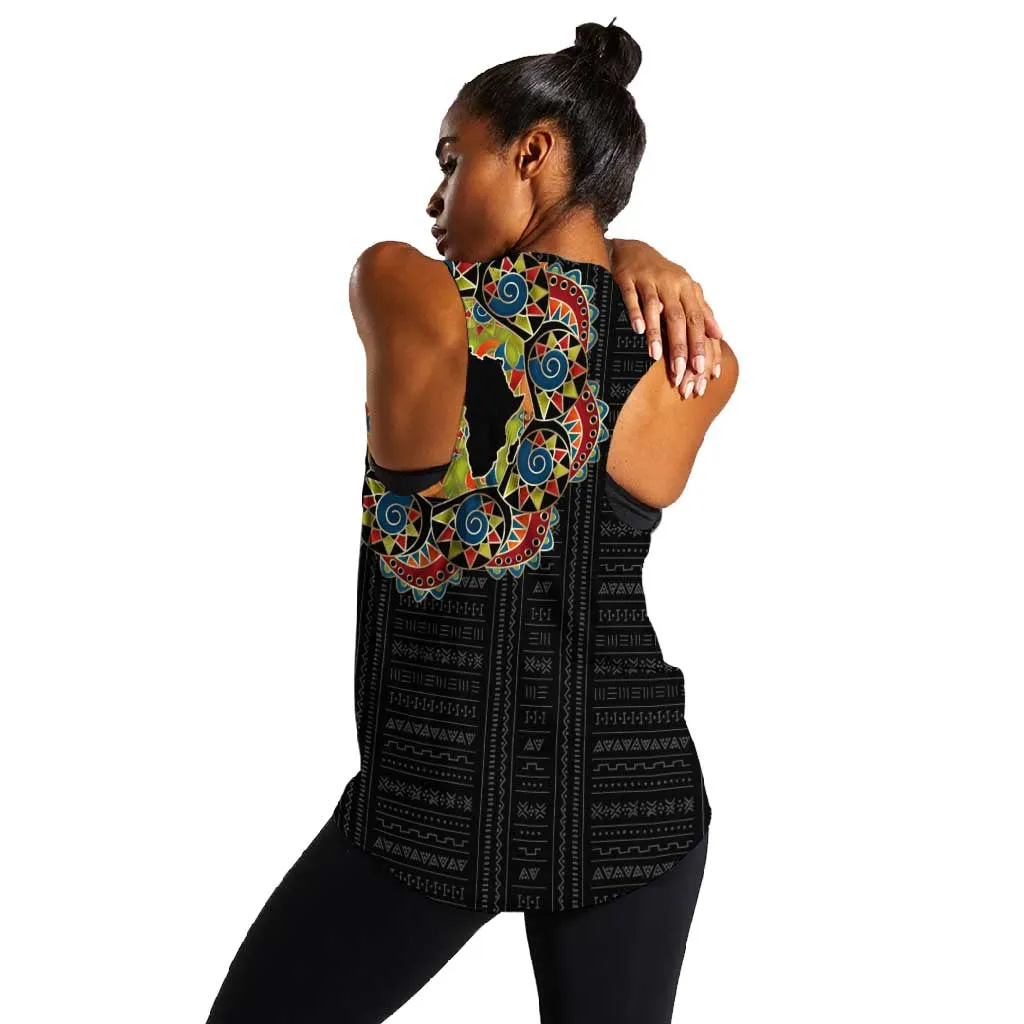 Personalized Sleeve African Pattern Women Racerback Tank Multi-Colored DT02