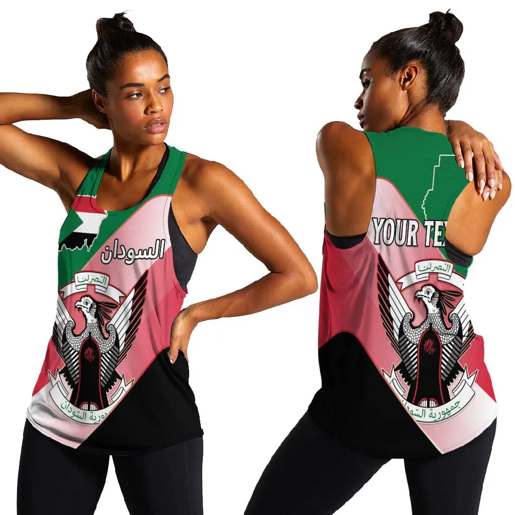 Personalized Sudan Women Racerback Tank Coat Of Arms Flag Style LT15