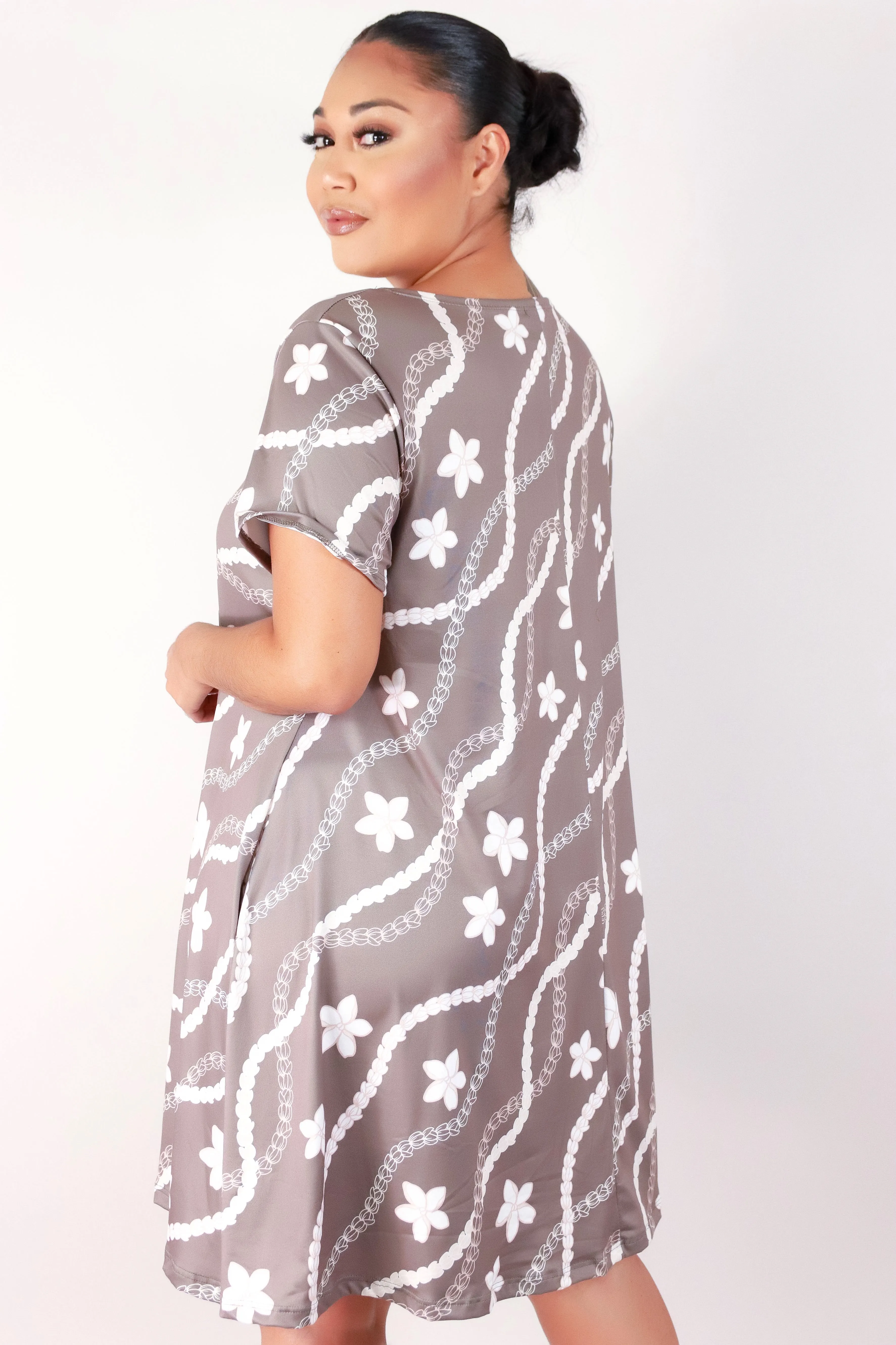 PIKAKE PLUMERIA TRAPEZE DRESS