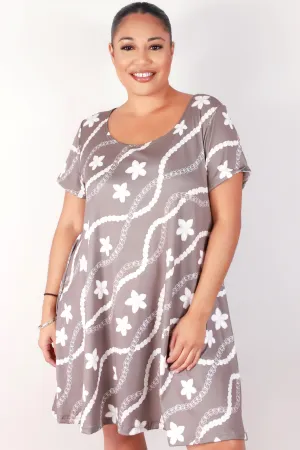 PIKAKE PLUMERIA TRAPEZE DRESS