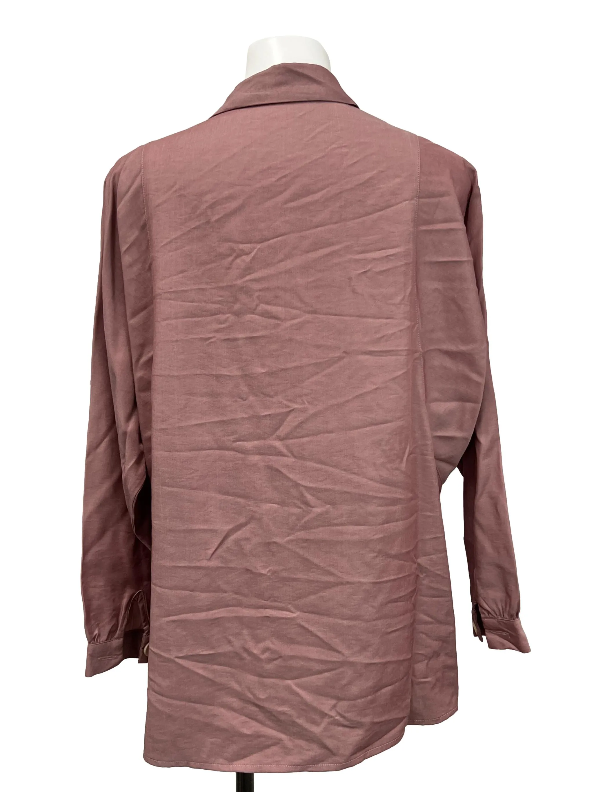 Pink Shiny Buutton Down Blouse