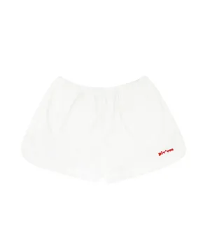 PIV'VEE  Terry Waistband Shorts - Cloud White