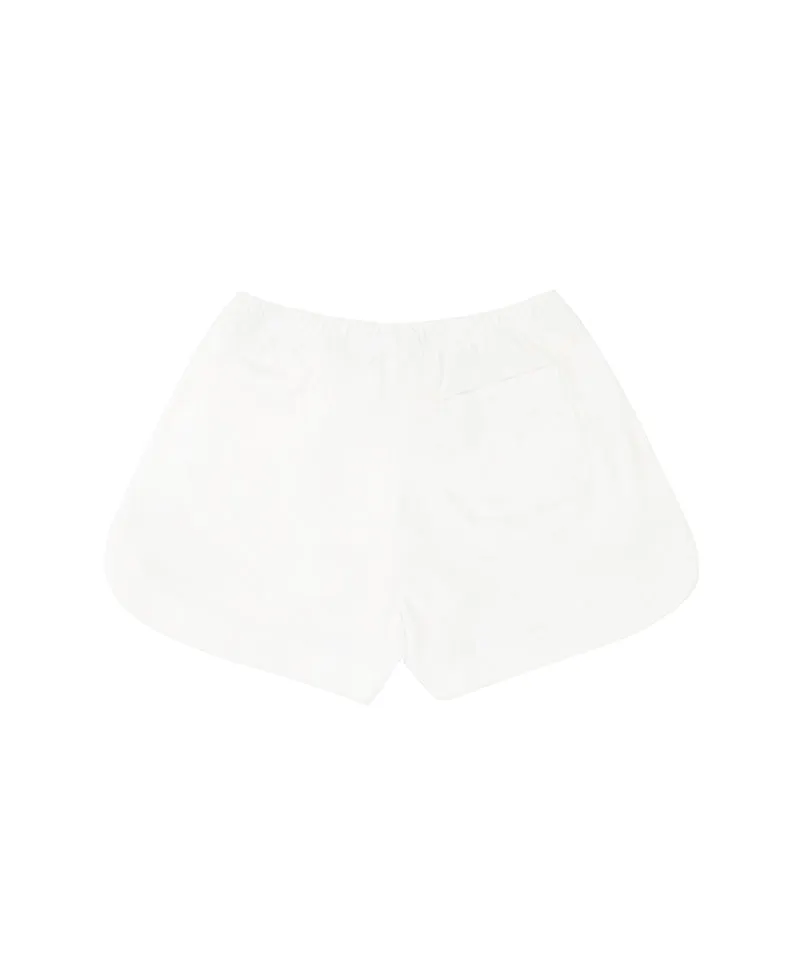 PIV'VEE  Terry Waistband Shorts - Cloud White
