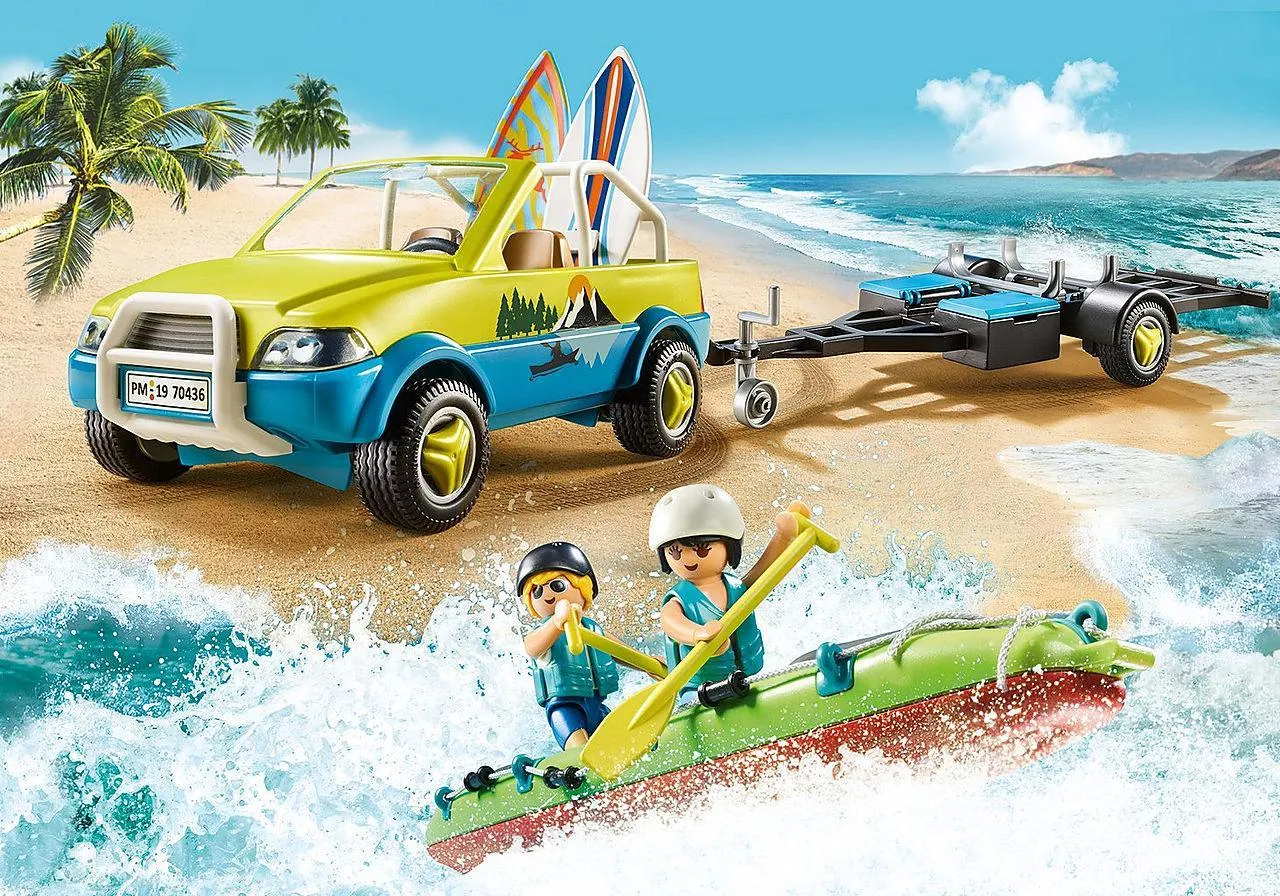 PLAYMOBIL 70436 Beach Car with Canoe