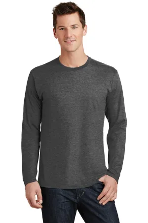 Port & Company Long Sleeve Fan Favorite Tee. PC450LS Dark Heather Grey