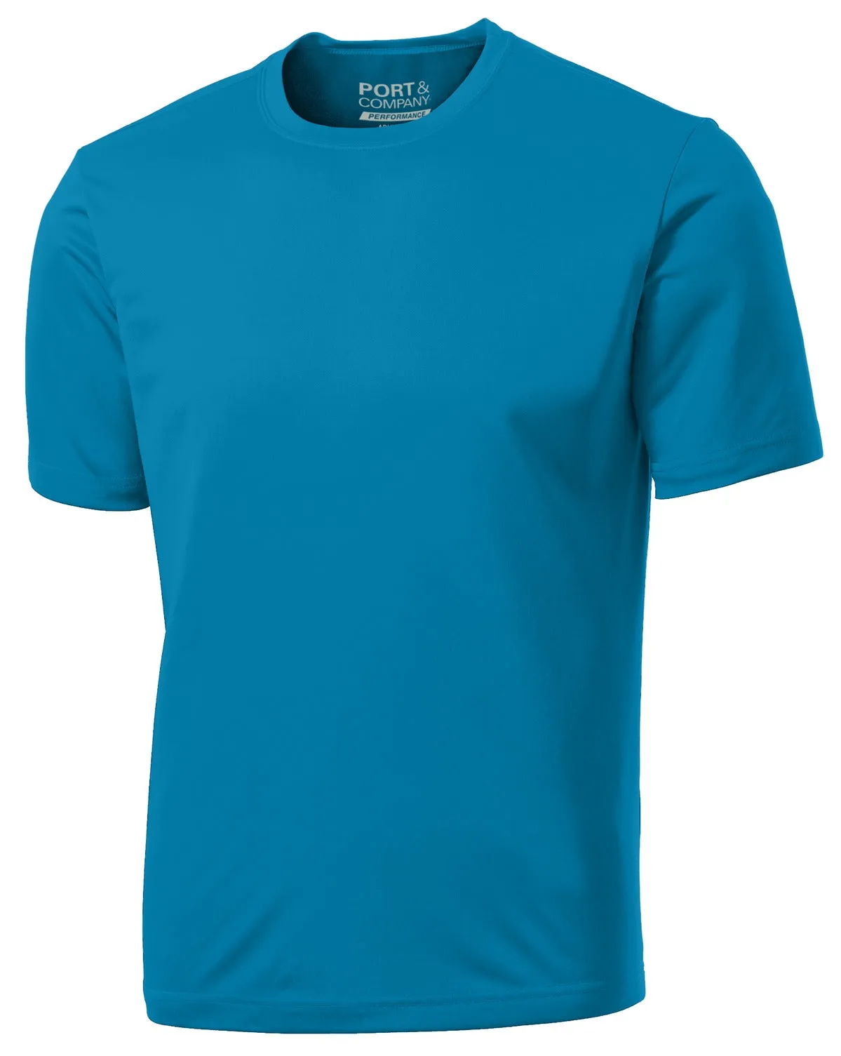 Port & Company Performance Tee. PC380 Neon Blue