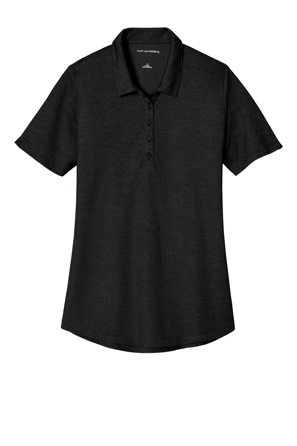 Port Authority Women's Fine Pique Blend Polo LK830 Black Heather