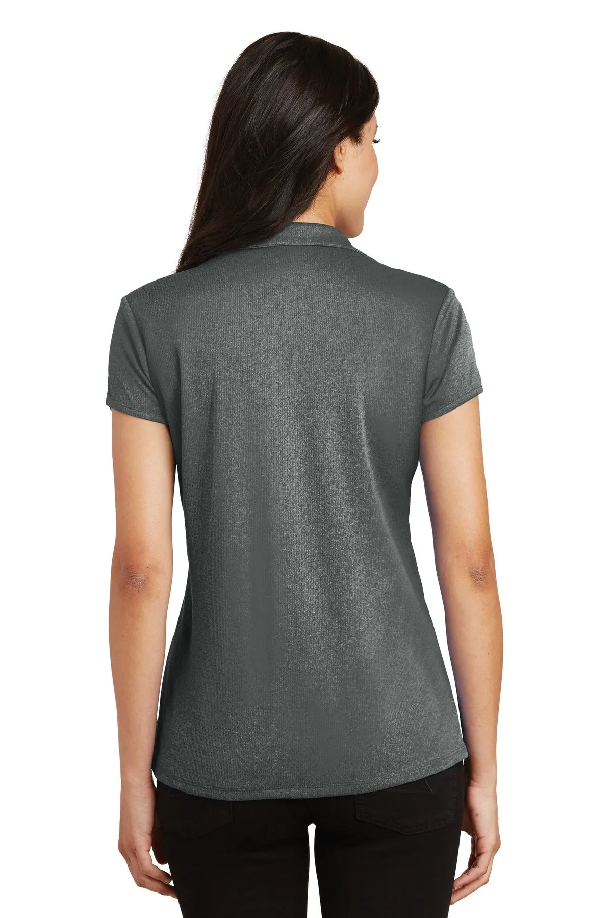 Port Authority Women's Trace Heather Polo. L576 Charcoal Heather