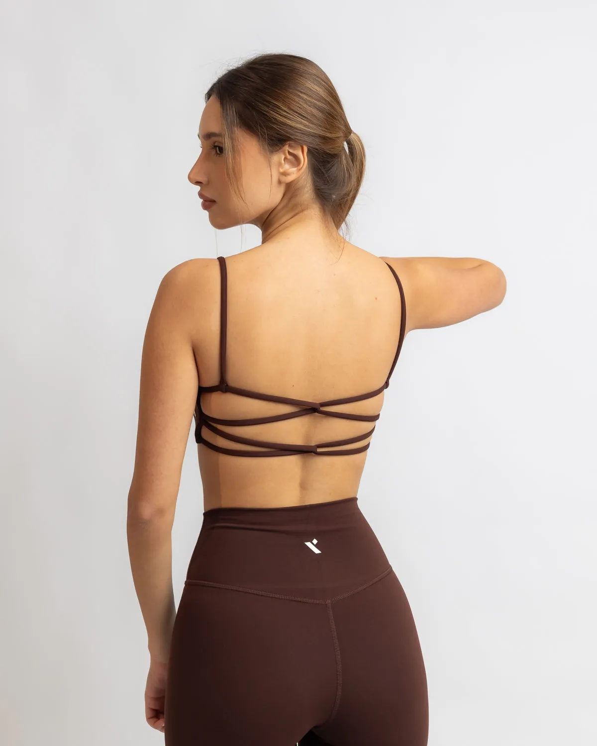 Power Criss Cross Bra - Black Coffee