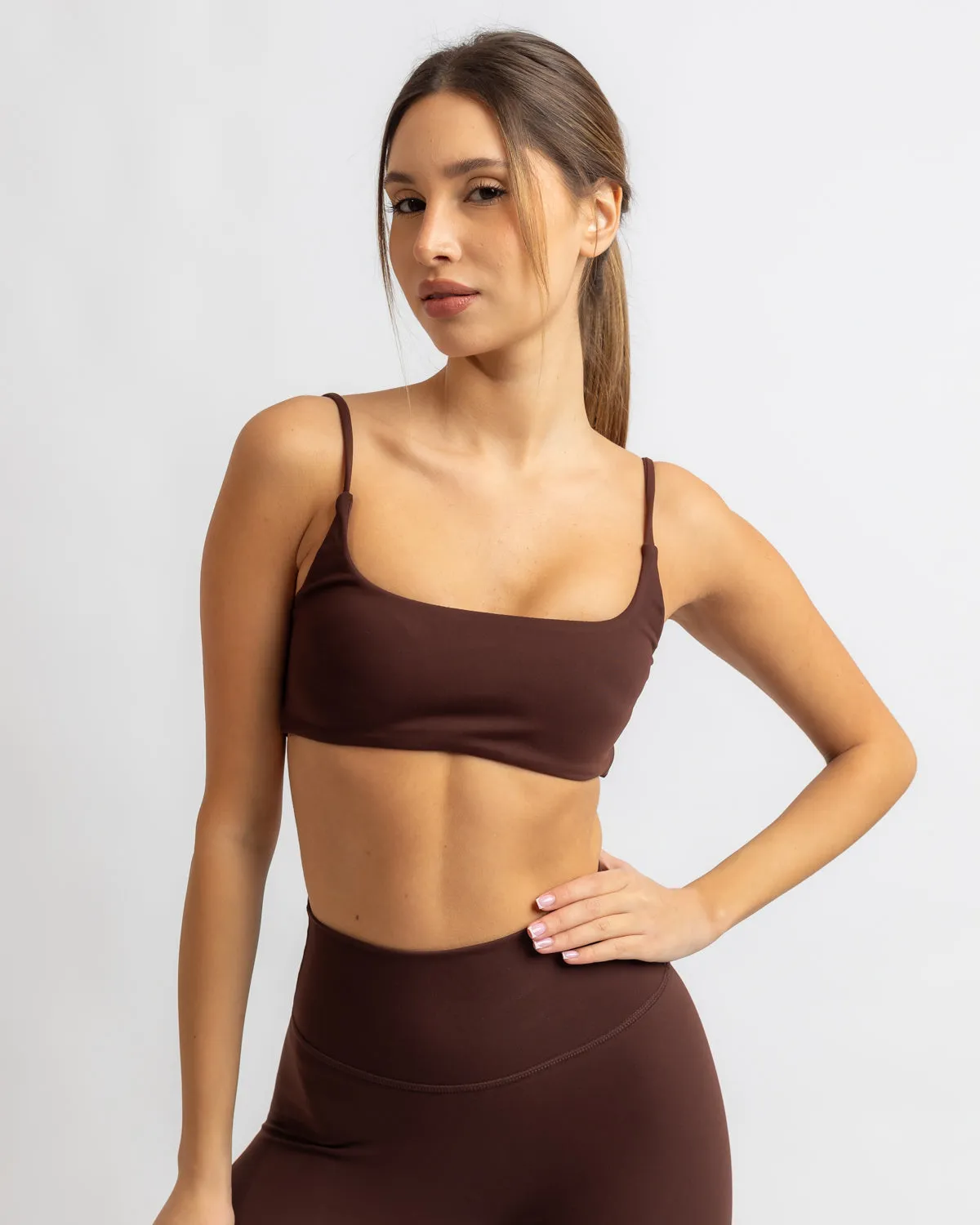 Power Criss Cross Bra - Black Coffee