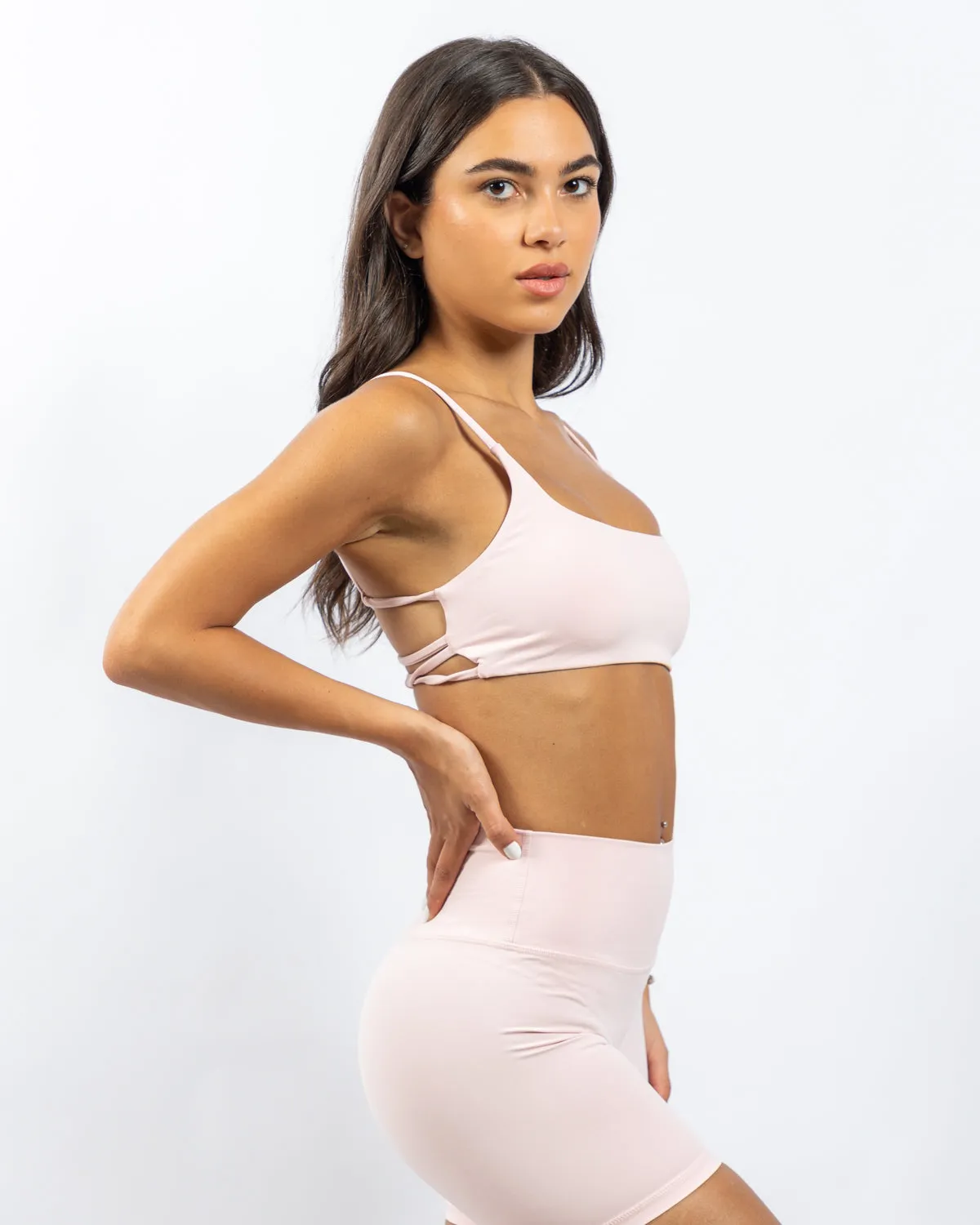 Power Criss Cross Bra - Rosy Cloud