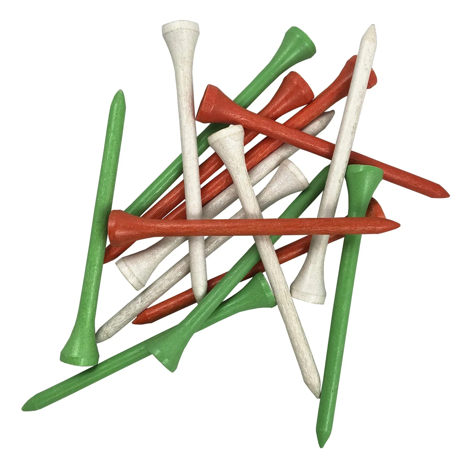 Pride Wood Golf Tee 2-3/4" Green/White/Red 90pcs