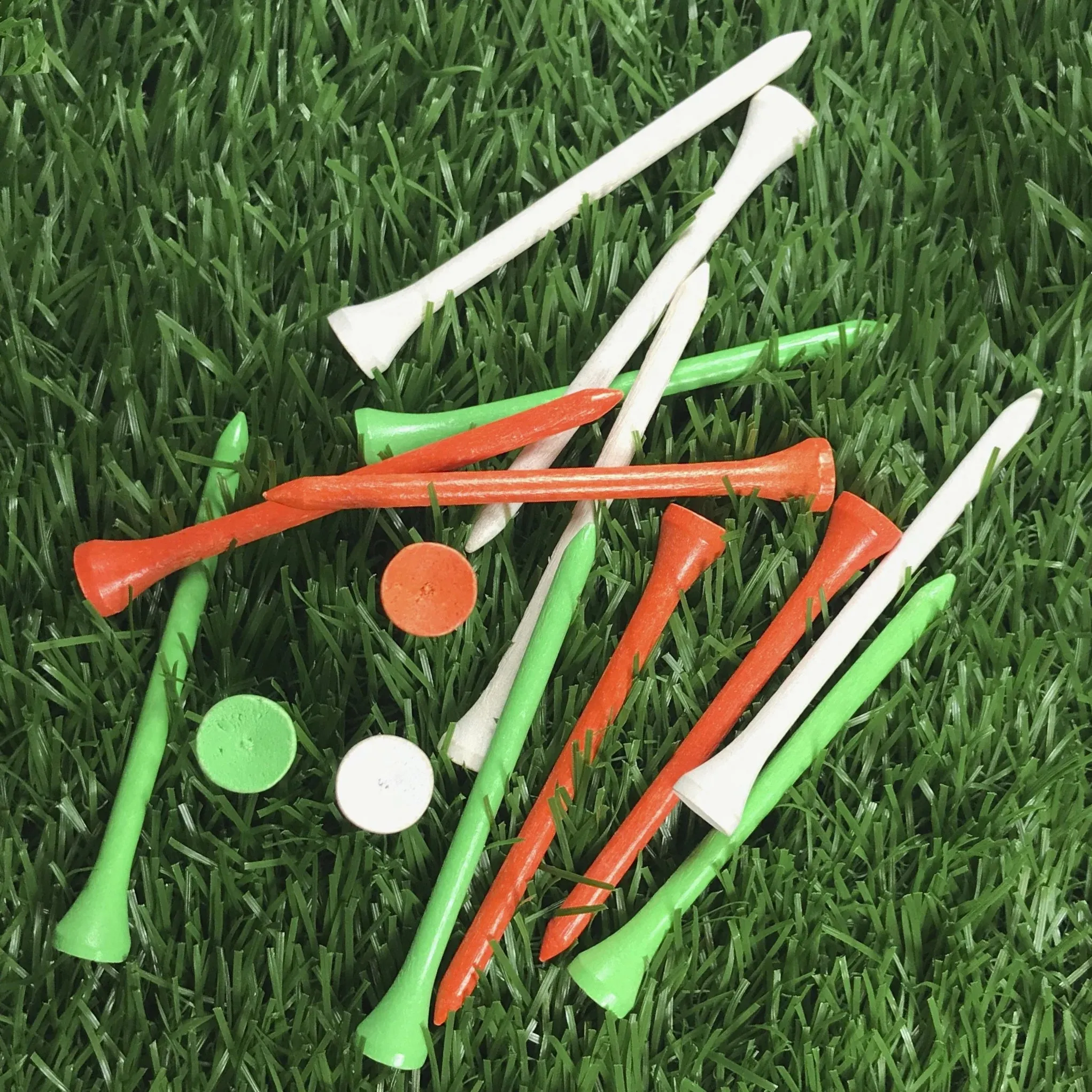 Pride Wood Golf Tee 2-3/4" Green/White/Red 90pcs