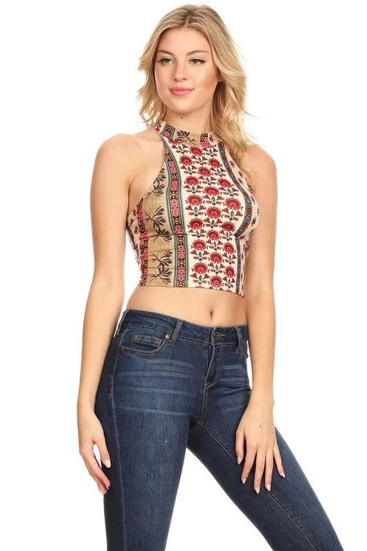 PRINTED CROP TOP-