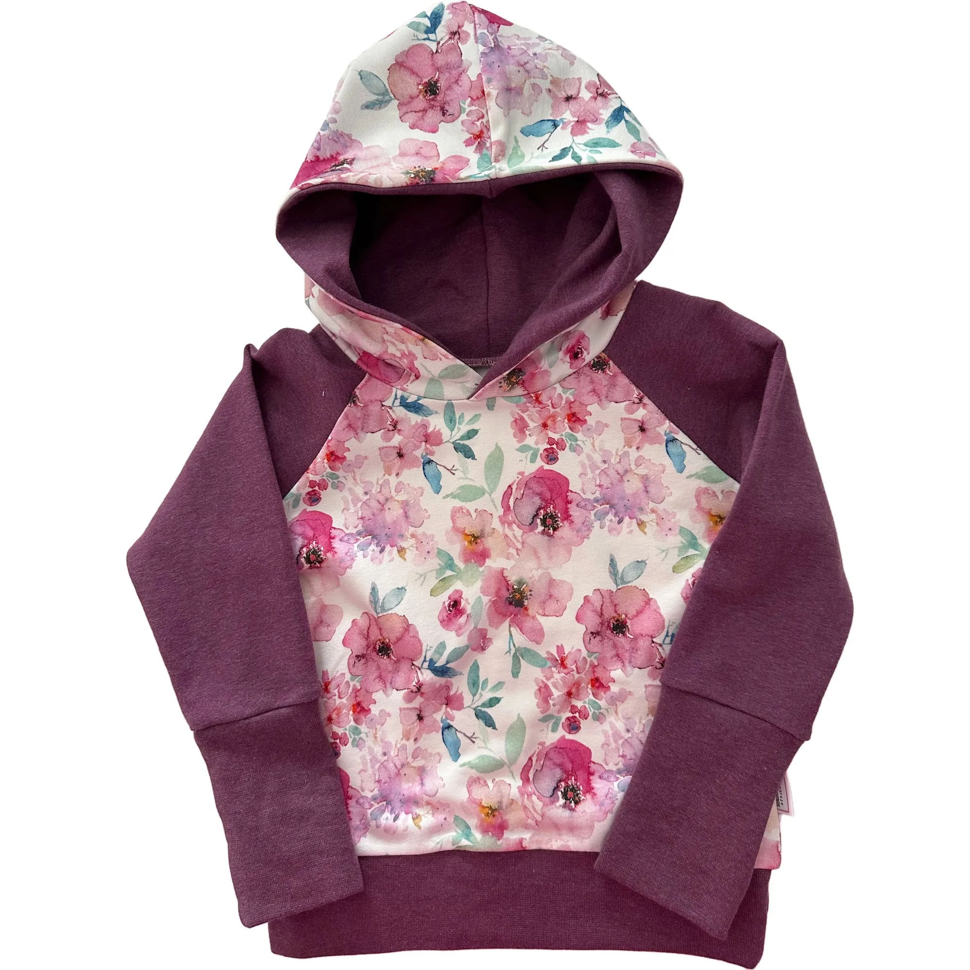 Purple Floral Organic Cotton Grow Along® Hooded Sweater Hoodie