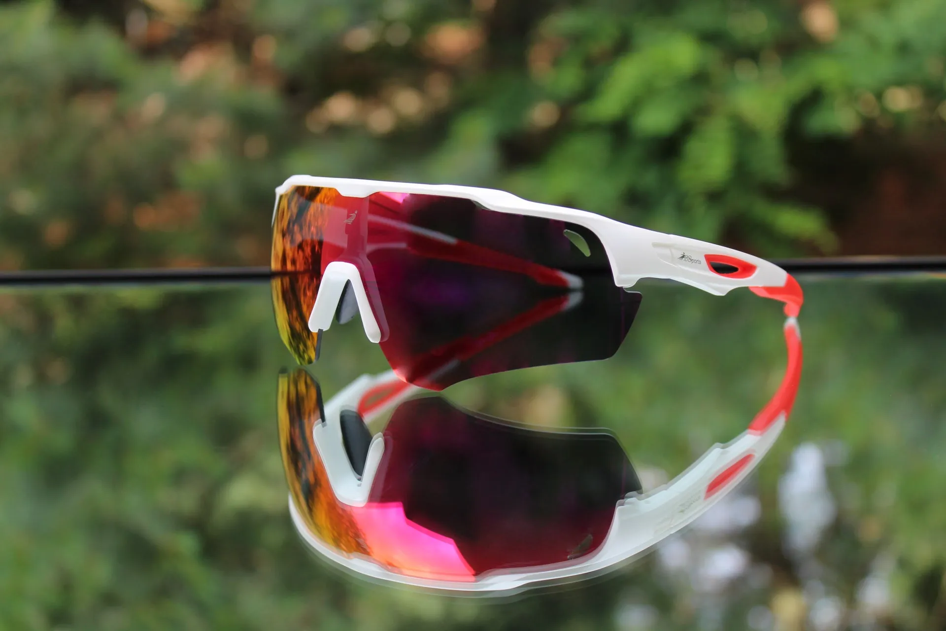 "Apex" Sports Performance Sunglasses (White/Red)