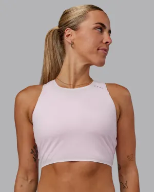 Race Day Cropped Performance Tank - Festival Bloom-White