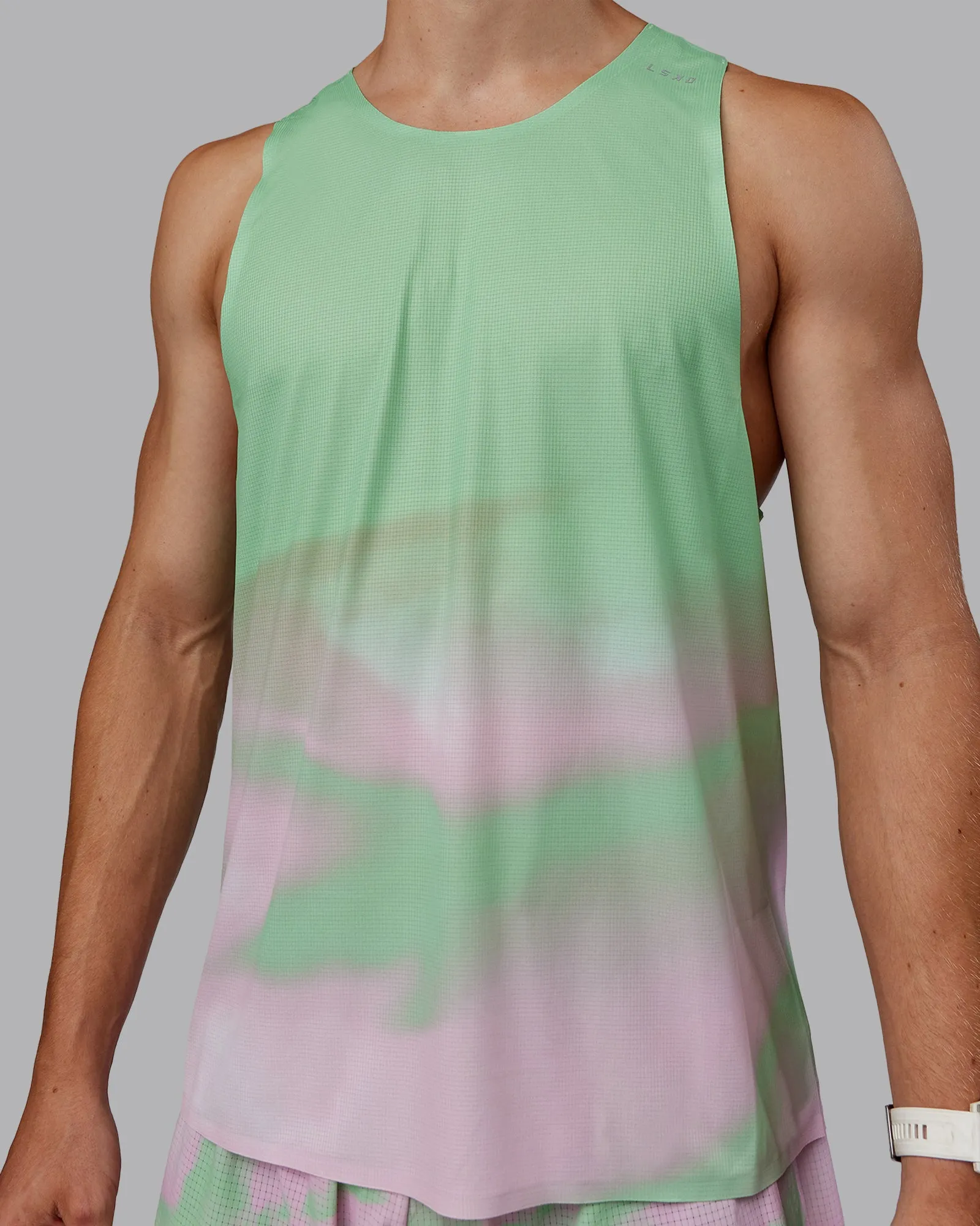 Race Day Performance Tank - Dash Green-Pink