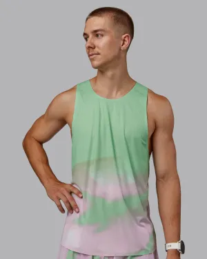 Race Day Performance Tank - Dash Green-Pink