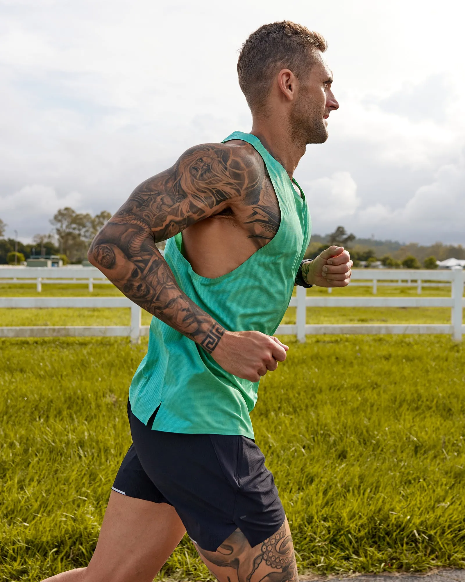 Race Day Performance Tank - Mystic Green