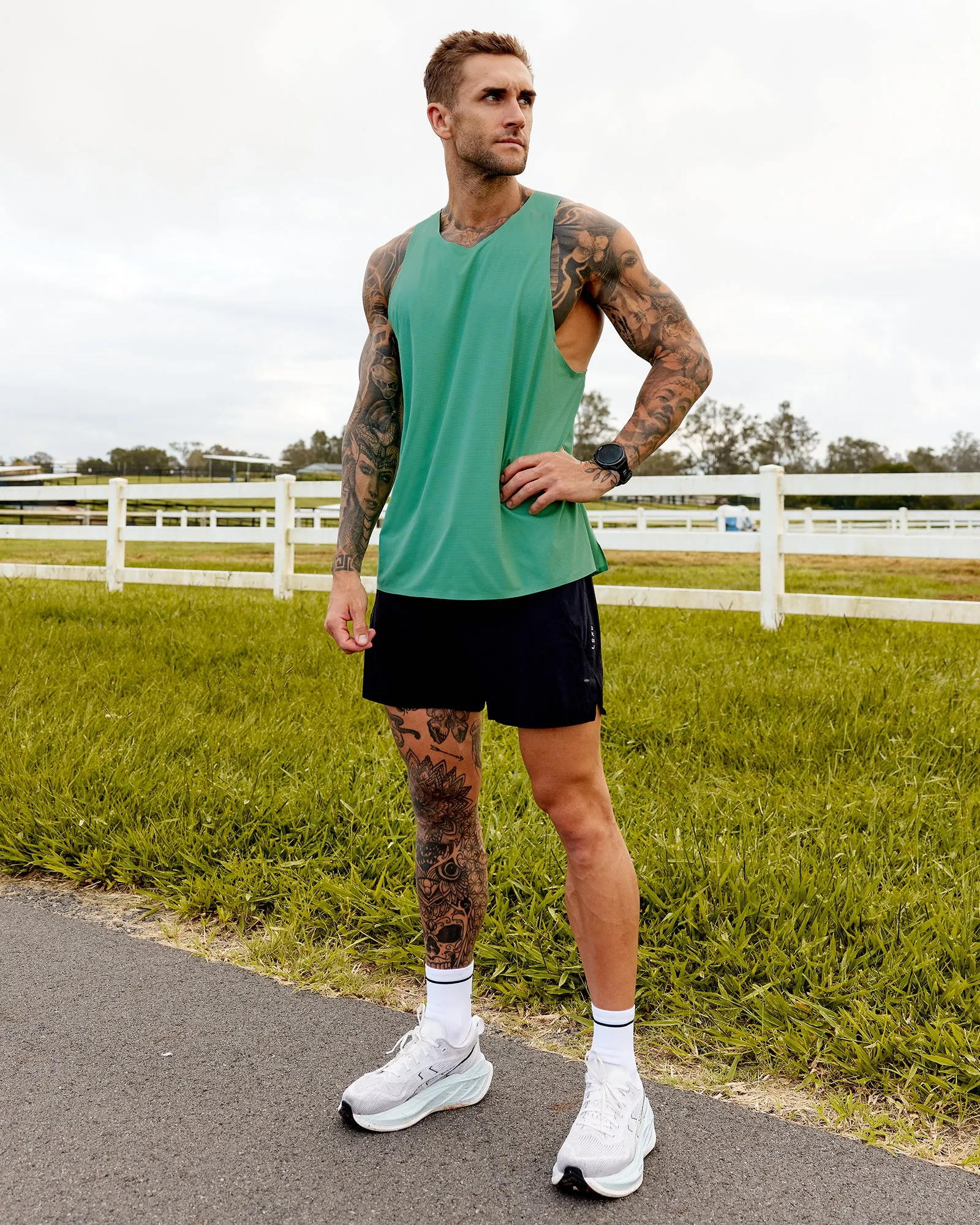 Race Day Performance Tank - Mystic Green