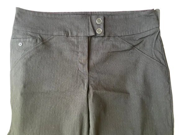 Reitmans Petites Black Stretch Wide Leg Pants