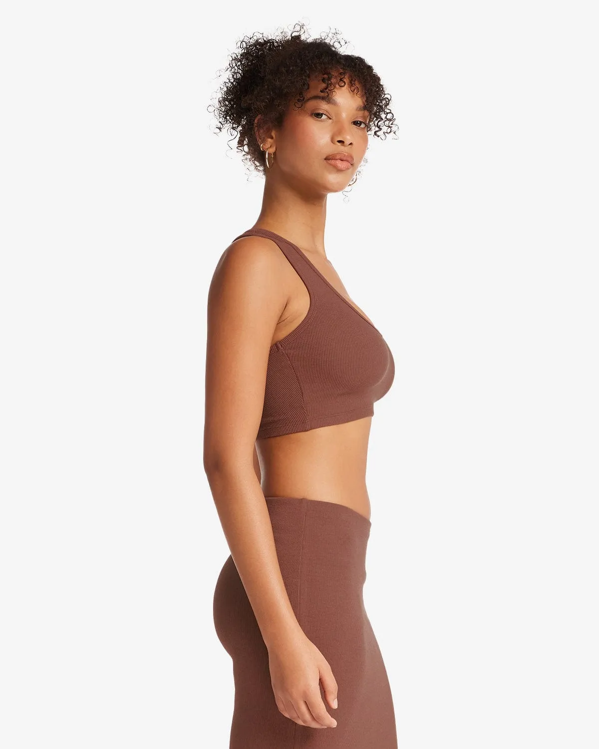 Rib Cropped Tank | Maple